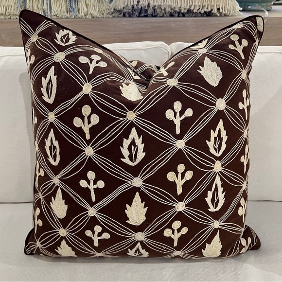 Anthropologie Embroidered Pillow Cover